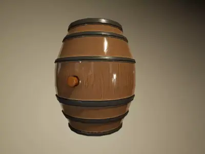 Low Poly 3D Barrel Prop Low-poly 3D model