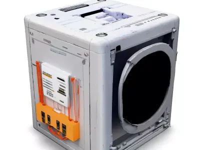 SciFi Power Supply Unit Low-poly 3D model