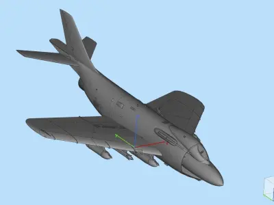 F3h-2 demon fighter Low-poly 3D model