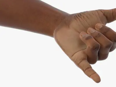 Black Male Arms Set in Hang Loose Pose 3D model