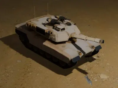 M1 Abrams Main Battle Tank  Realistic 3D Model Low-poly 3D model