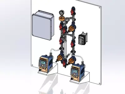 Prominent duty and standby chemical feed package 3D model