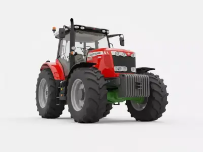 Massey Ferguson 5600 Series Modern Farm Tractor Low-poly 3D model