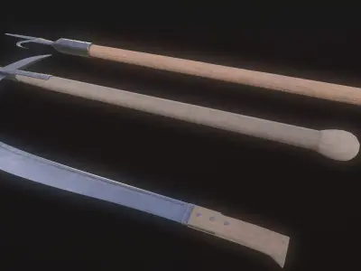 Pirate Melee Weapons Set Game Ready 3D Low-poly 3D model