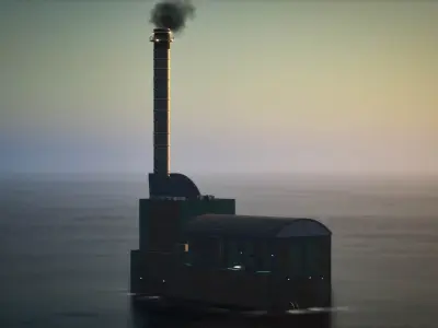 Modern Gas Power Station 3D model