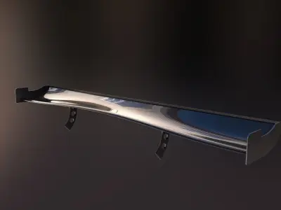 More than 20 semi procedural car wings spoilers Low-poly 3D model