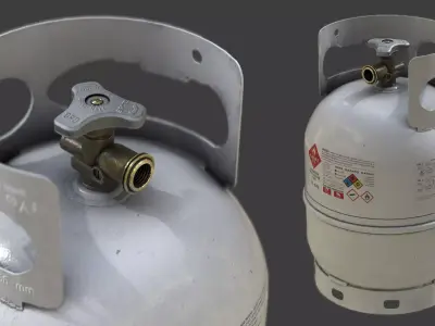 Propane tank cylinder Low-poly 3D model
