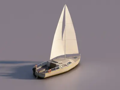 Sailboat Low-poly 3D model by gabrielq