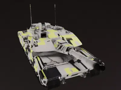 Urban Camo Battle Tank 3D Model Low-poly 3D model