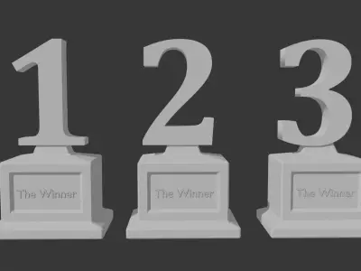 3d Trophy Printable Podium Set  3D print model