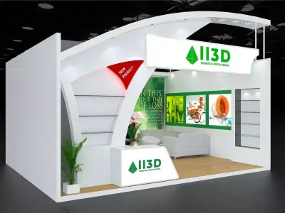 Exhibition Stand Stall One Side Open 5X6 3D model