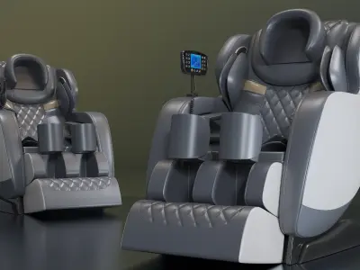 Luxury Electric Massage Seat Gray 3D model