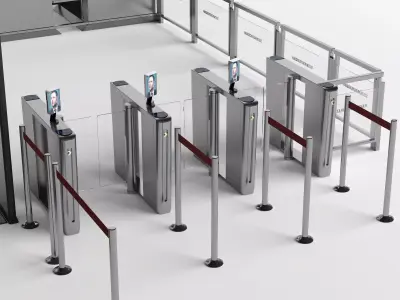Modern Security Check X-Ray Scanner Entrance Gate System PBR 3D model