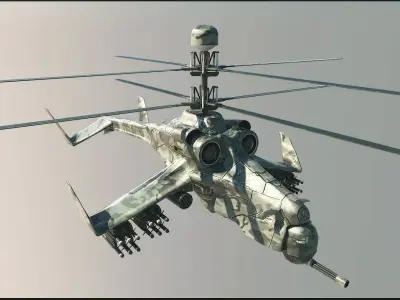 Helicopter Gunchip Low-poly 3D model