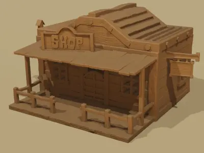 Texas Stylized houses 6 models Part 1 3D print model