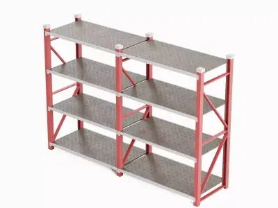 Steel Shelf Set A Low-poly 3D model