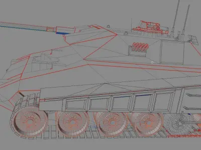 War Cyber Tank Re01 concept Free version demo Free low-poly 3D model
