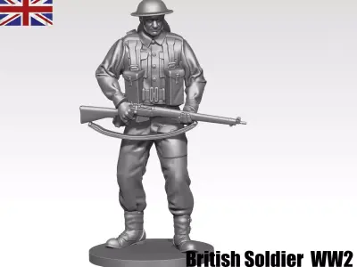 British soldier ww2 3 3D print model