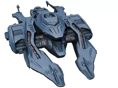 Eclipse Phantom Starship Highpoly PBR 3D model