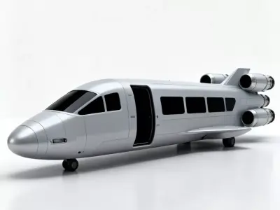 Realistic Vector Shuttle 3D Model Low-poly 3D model