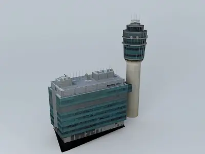 Hong Kong Airport Control Tower Free 3D model