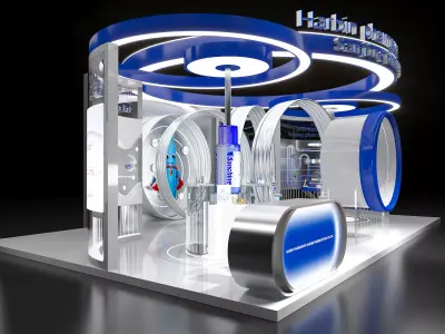 3D model of open exhibition booth 3D model purchase