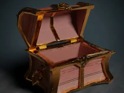 Treasure Chest  Low-poly 3D model purchase