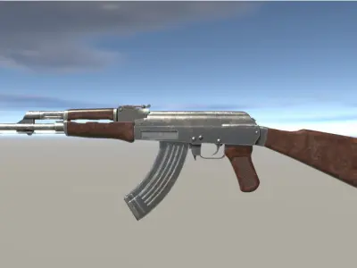 AK-47 Game Asset Free low-poly 3D model