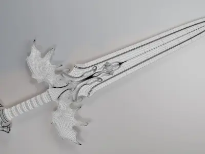 Dragon Sword Game Asset Low-poly 3D model