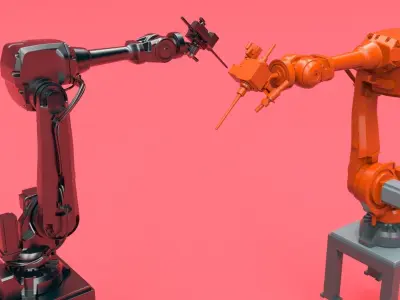 Robot arm manipulator SHOT PEENING for components 3D model