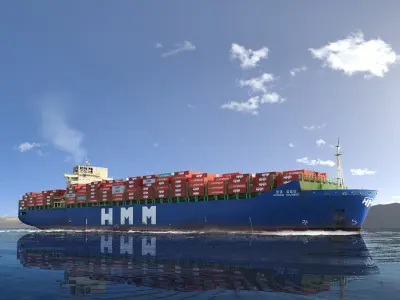 HYUNDAI COLOMBO Container Ship 3D model