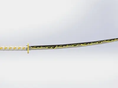 Demon Slayer - Zenitsu Nichirin blade - Sword Low-poly 3D model