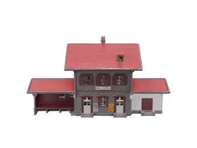 Model Train Station Building 3D model