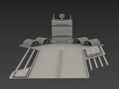 Airfield train station 3D model