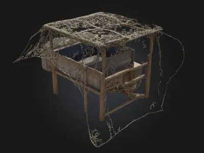 Camouflage Bunker Setup  Concealed Fortification for Tactical  3D model