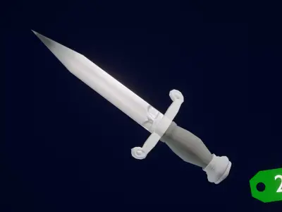 Low Poly 3D Dagger Low-poly 3D model