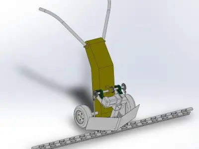 Weeding machine Assembly Low-poly 3D model