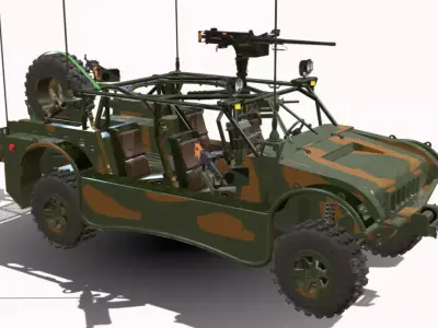 GAUCHO 4X4 MILITARY BR Low-poly 3D model
