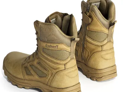 Tactical Military Hiking Boots Hyper-Realistic 3D Scan 3D model