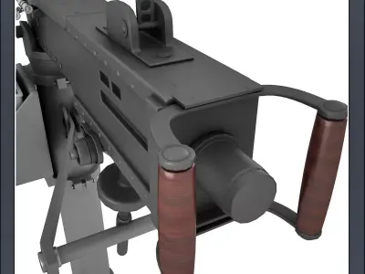 M2 Browning MG Machine Gun on Stands 3D model