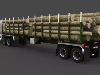 Super Liner 1993 Timber Trailer 3D model