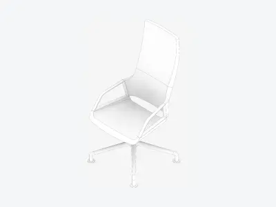 Chair - Conference - Worksmart - Large Glides - High Back Low-poly 3D model