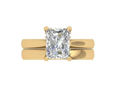 Emerald Solitaire Ring 3D print model 53