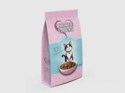 Dry cat food Whisker Lovers Low-poly 3D model