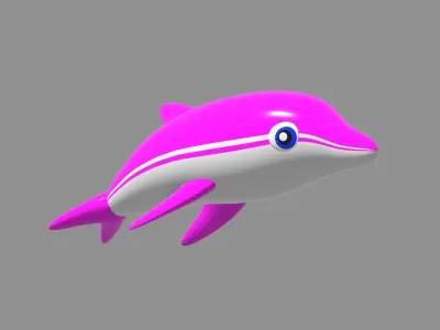 Inflatable dolphin pink 3D model