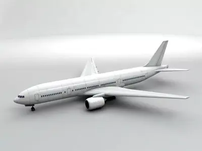 Boeing 777 Airliner - Generic White Low-poly 3D model