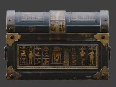 Ancient Egyptian Treasure Chest Asset Low-poly 3D model