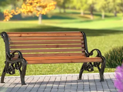 Classic Park Bench 3D model order