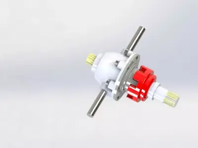 Differential spacecraft flying in sky 3D model