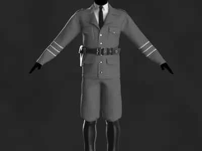 Military Outfit Marvelous designer Clo3d OBJ mtl FBX ZPRJ 3D model